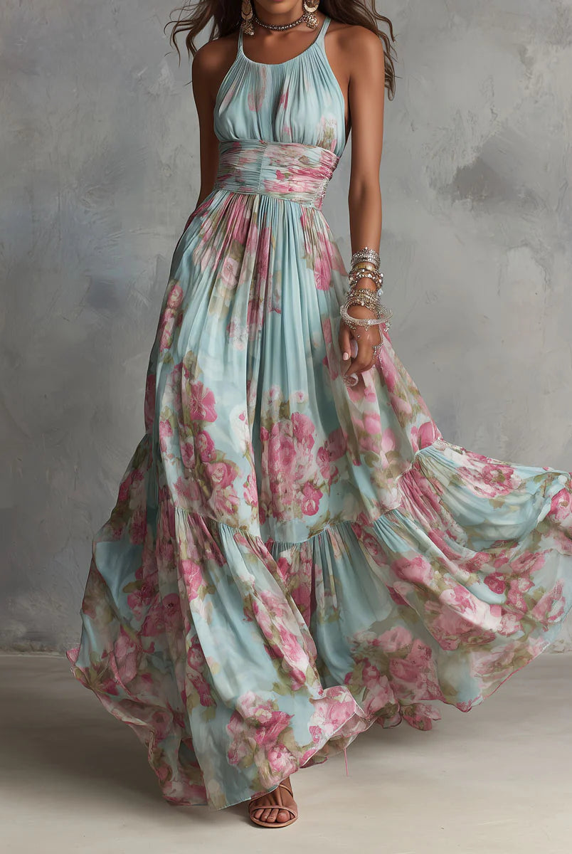Ivory | Soft Floral Chiffon Maxi