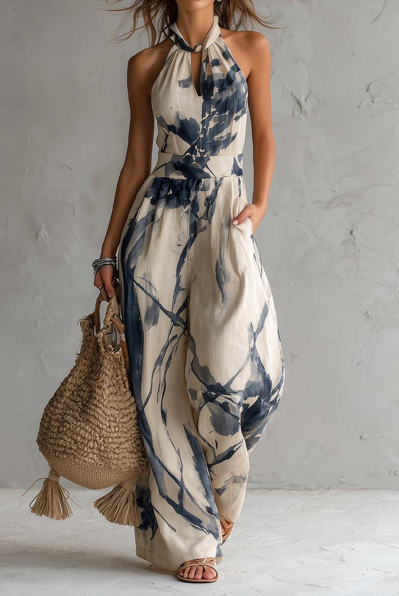 Kasmira | Printed Halter Wide-Leg Set