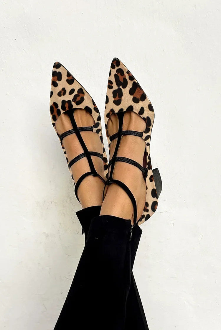 Andie | Leopard Strap Ballet Heels