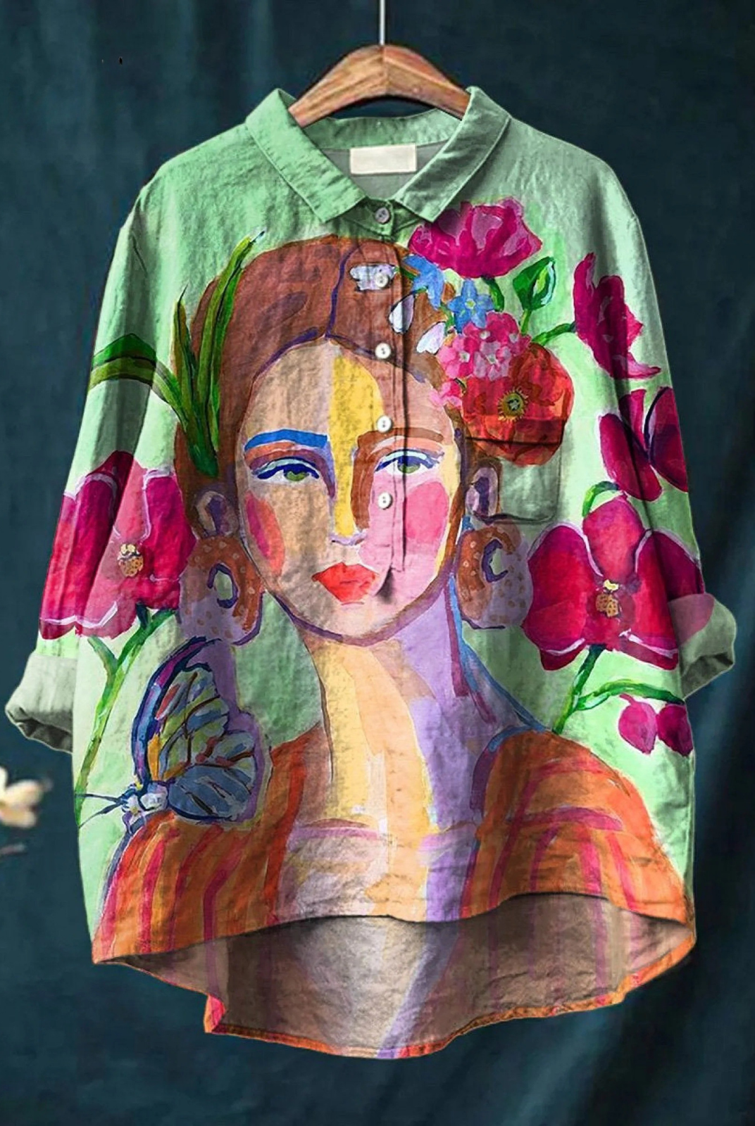 Tauriel | Oil Painting Women's Portrait Art Printed Women's Casual Shirt