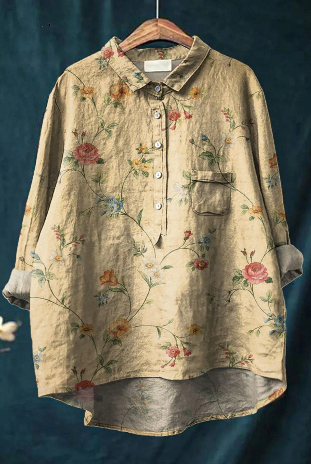 Everleigh | Women's Vintage Floral Art Print Casual Shirt