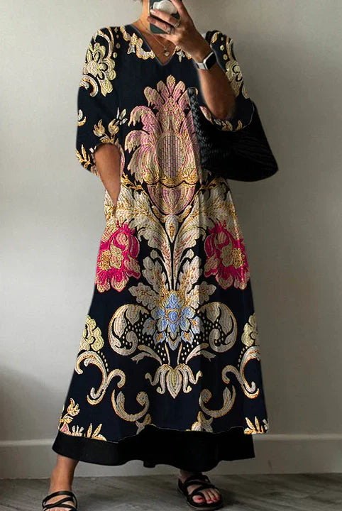 Daria | Elegant Print Dress Clara