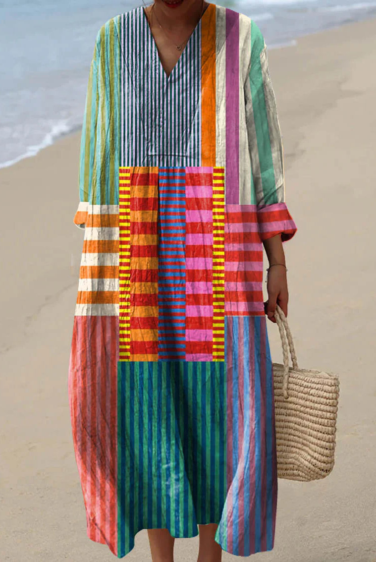 Lulu | Multicolor Patchwork Maxi Dress
