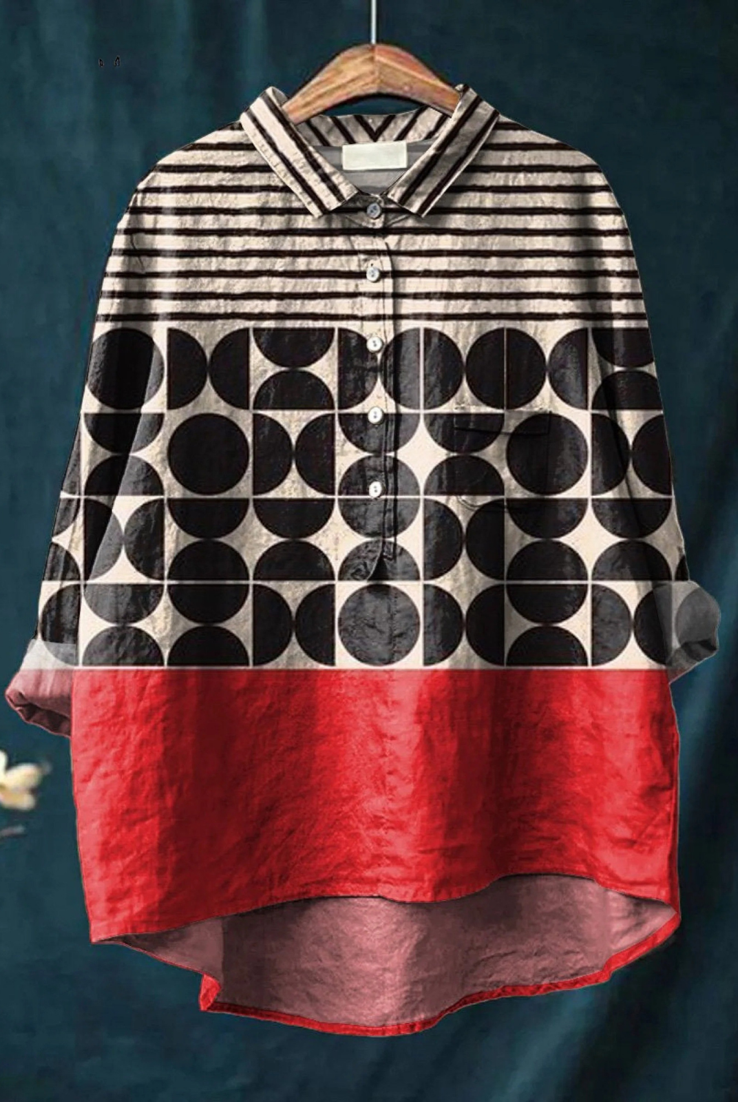 Lesly | Artistry Geometric Pattern Printed Women's Casual Shirt