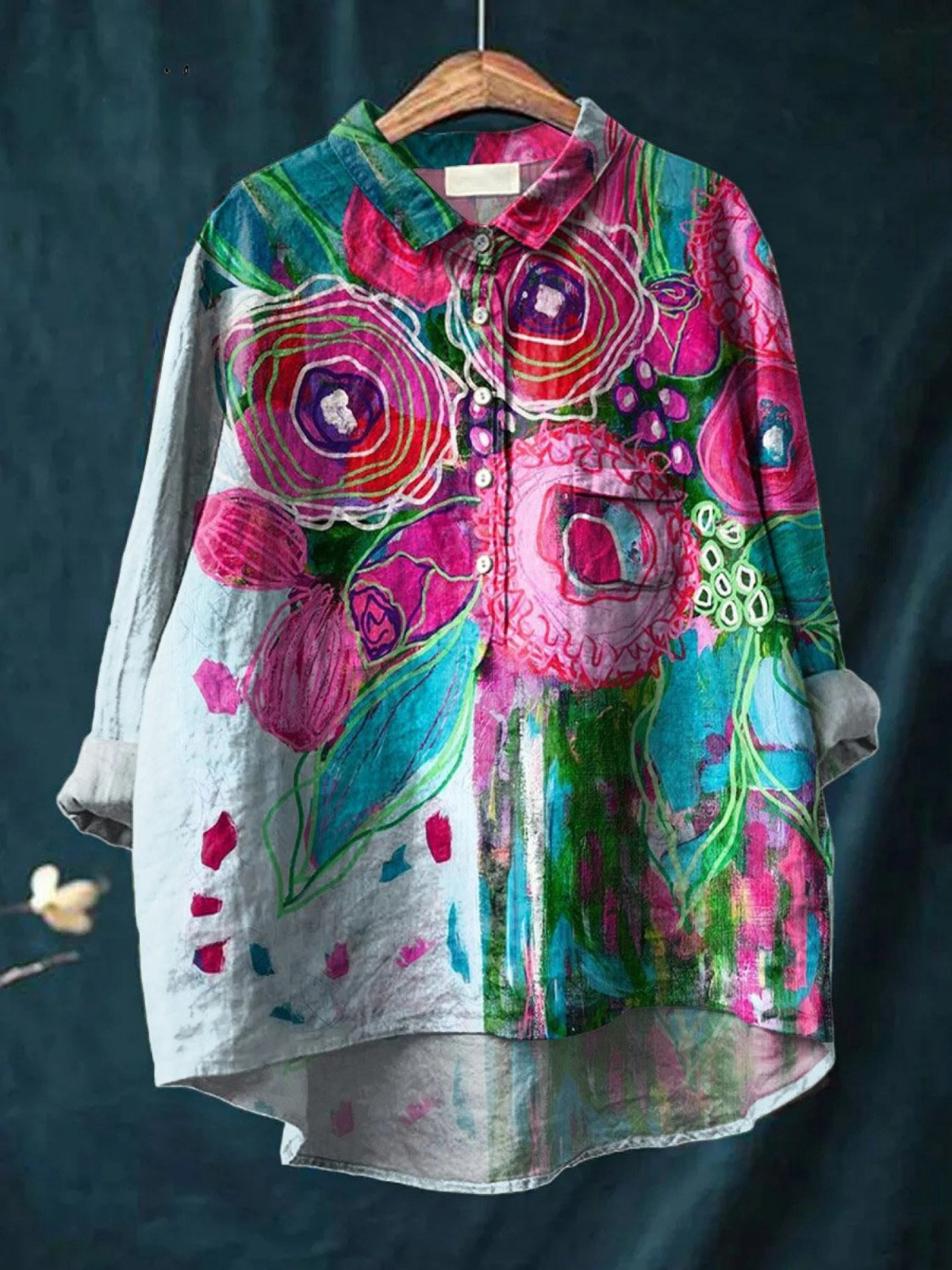 Autumn | Vintage Lovely Floral Art Print Casual Shirt