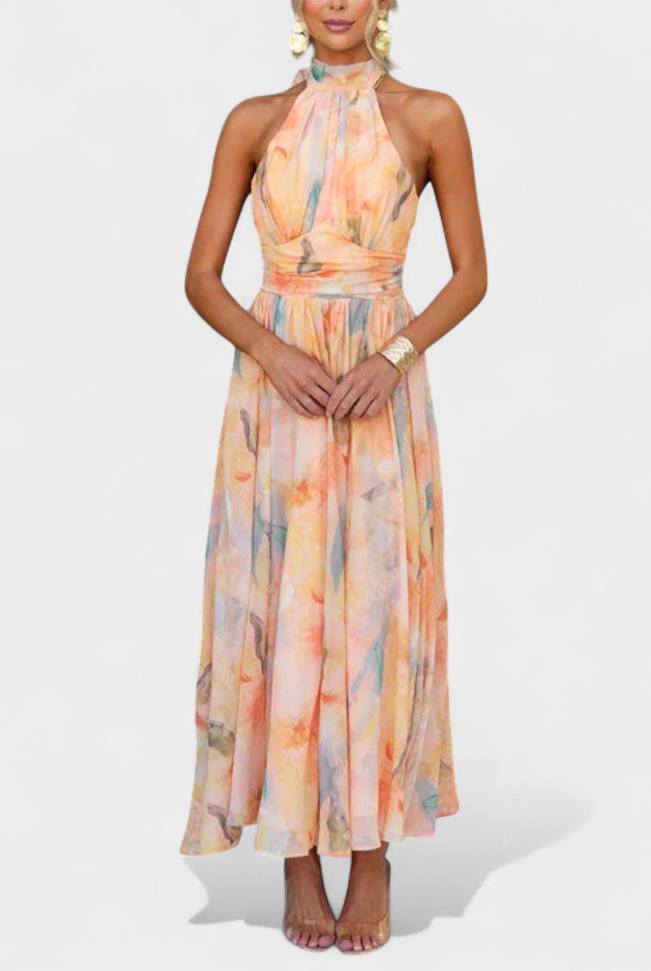 Fortune | Abstract Halter Maxi Dress