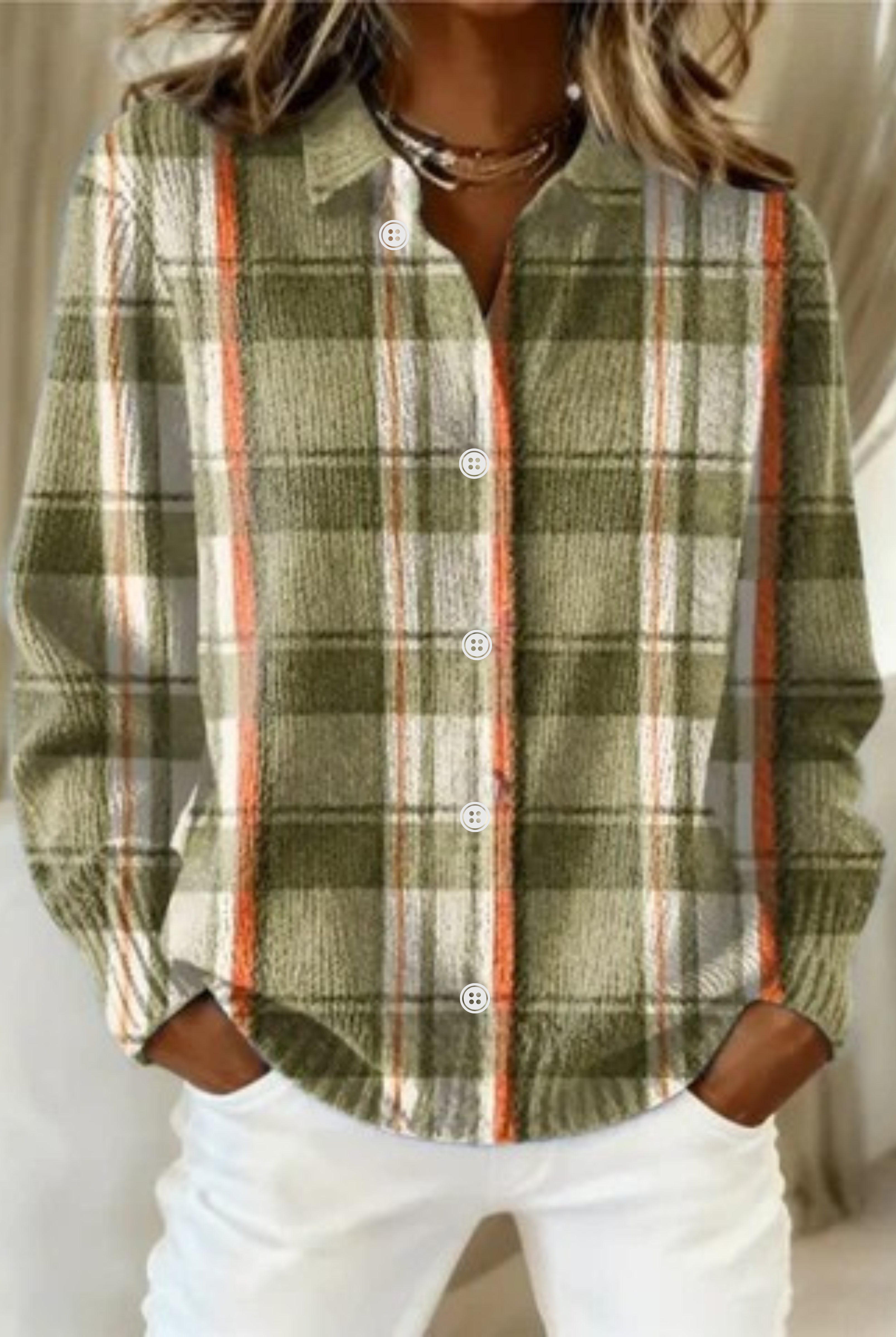 Perla | Checked Hoodie Blouse