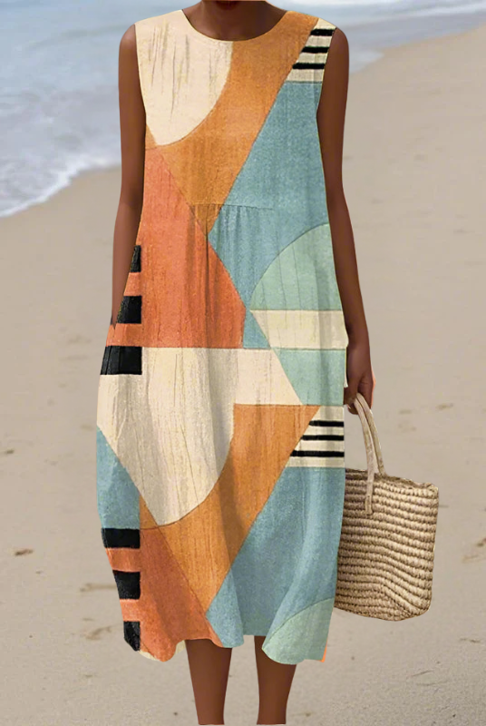 Kyndall | Geometric Midi Dress