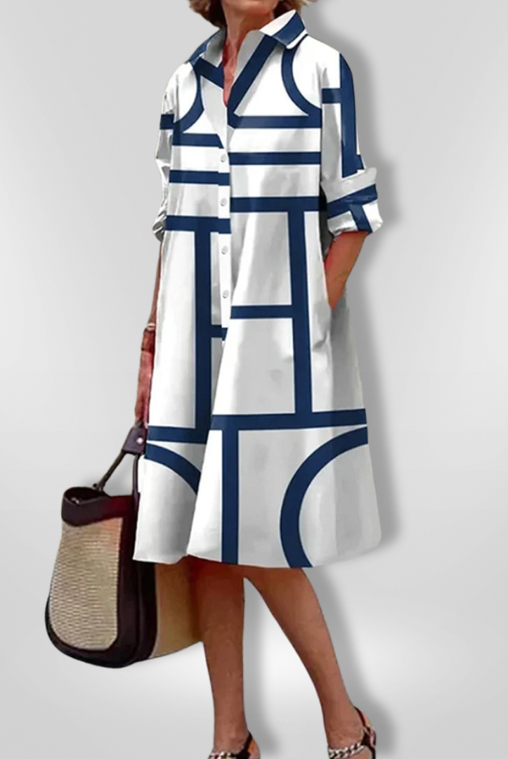 Maia | Geometric Midi Dress