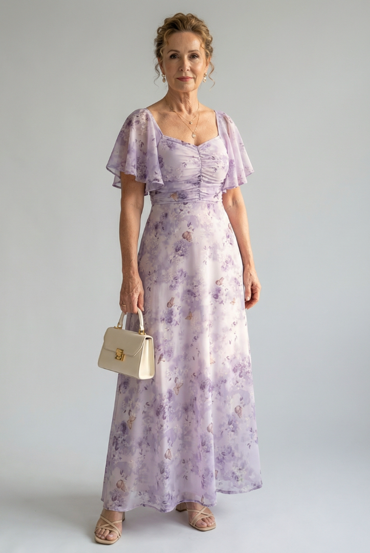 Inez | Flutter Sleeve Midi Dress