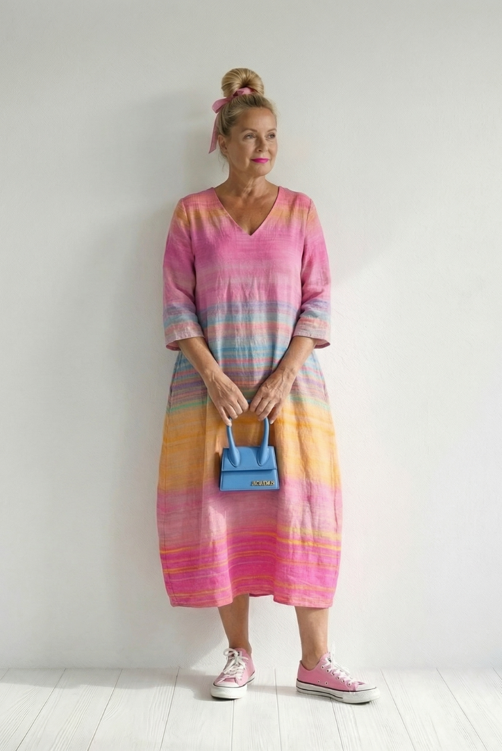 Royal | Ease Gradient Stripe Midi Dress