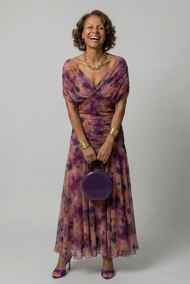 Elin | Off Shoulder Flow Midi Dress