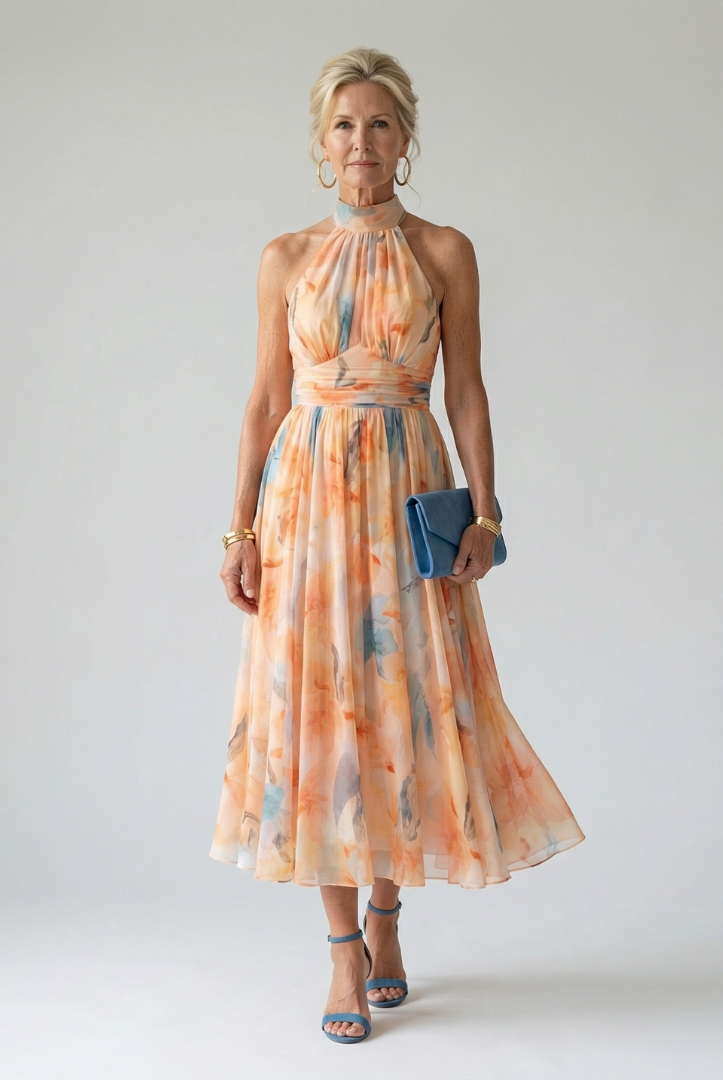 Aryanna | Soft Halter Midi Dress