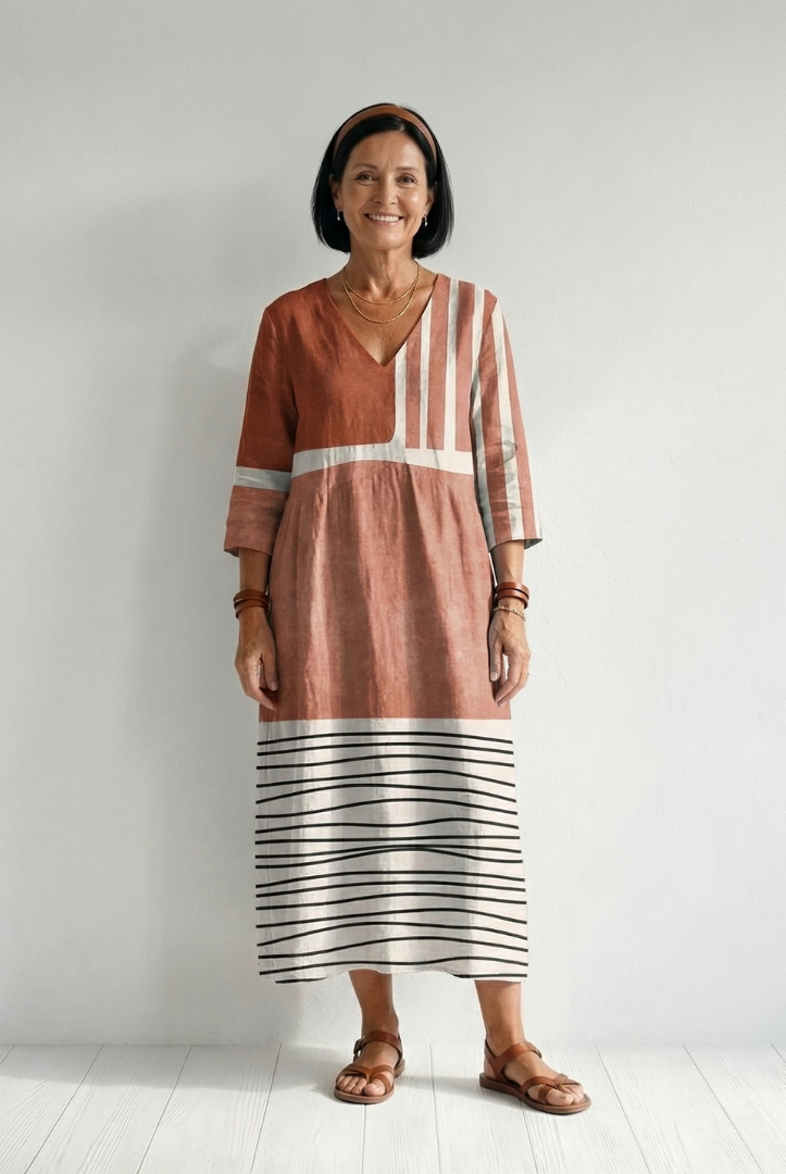 Kinley | Easy Mixed Stripe Midi Dress