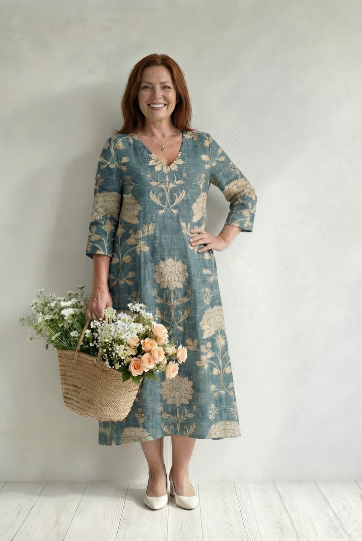Cerelia | Gentle Shape Floral Midi Dress