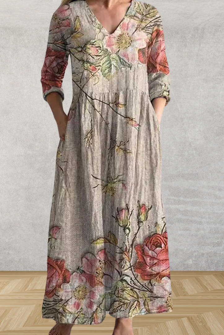 Tibby | Elegant Floral Midi Dress