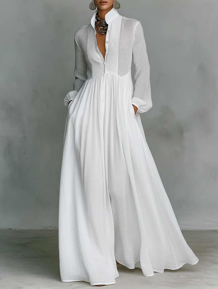 Shannon | Flowing Button-Front Maxi Dress