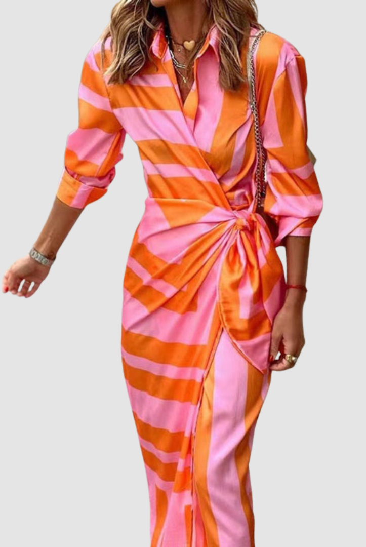 Alice | Striped Midi Dress
