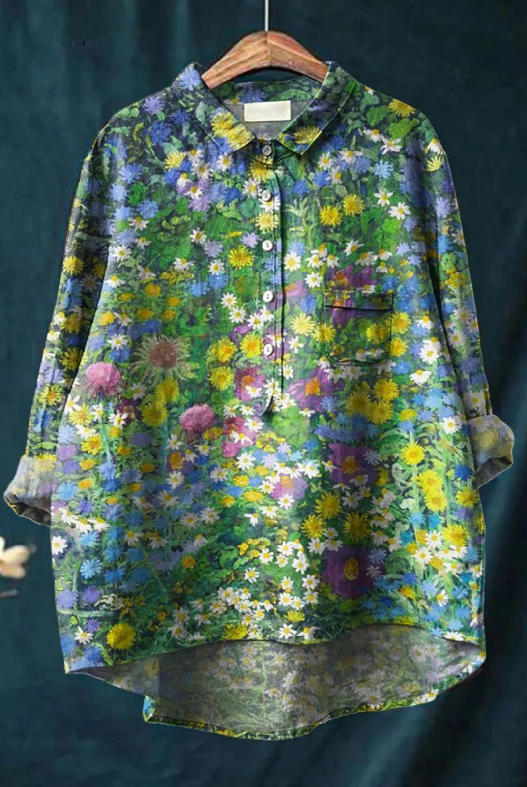 Roselyn | Women's Vintage Floral Art Print Casual Shirt