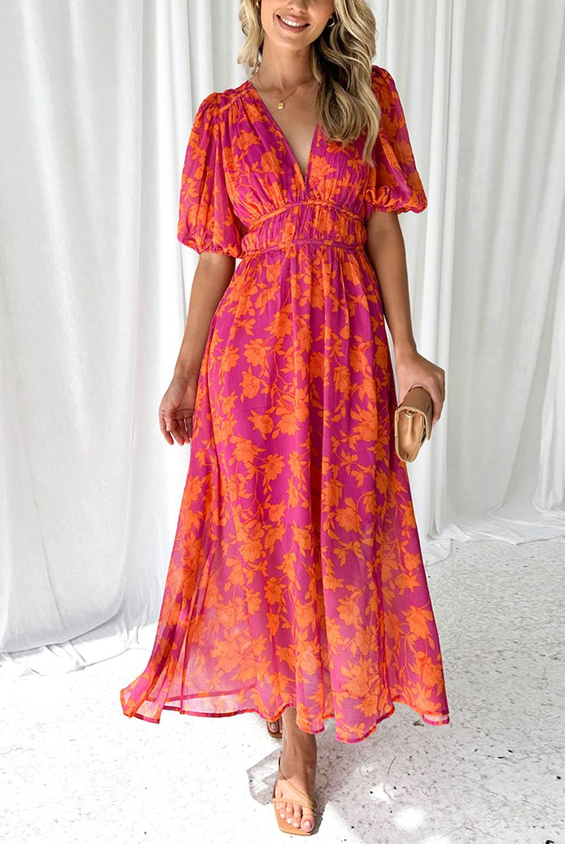 Shawna | Modern Floral Midi Dress