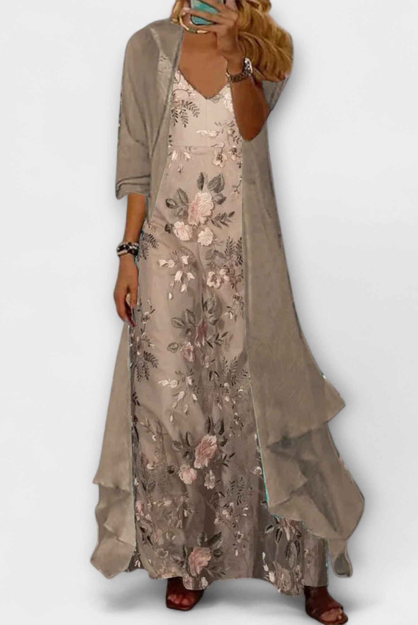 Kahlani | Elegant Maxi Dress Two-Piece Set