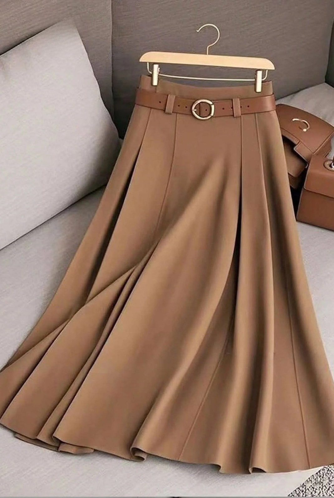 Mariah | Solid Color High Waist a-Line Casual Skirt