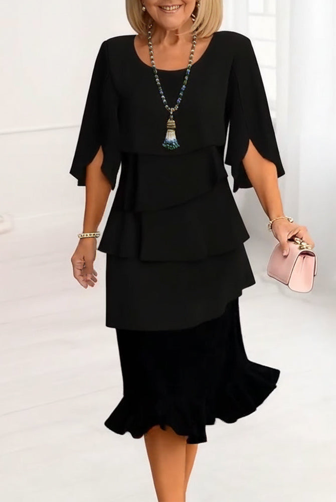 Selena | Tiered Ruffled Midi Dress