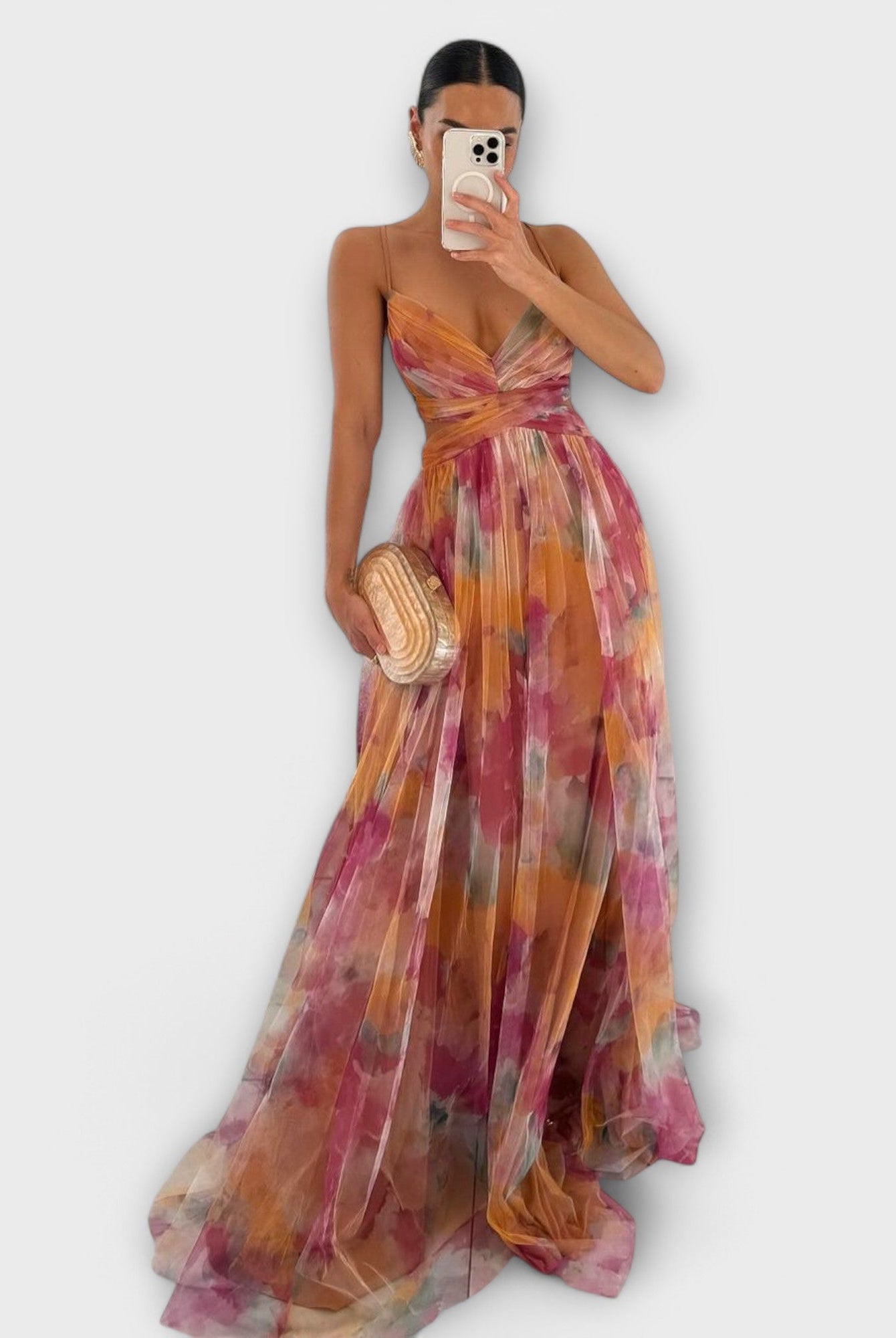 Elisa | Mesh Maxi Dress - Elegant and Figure-Shaping