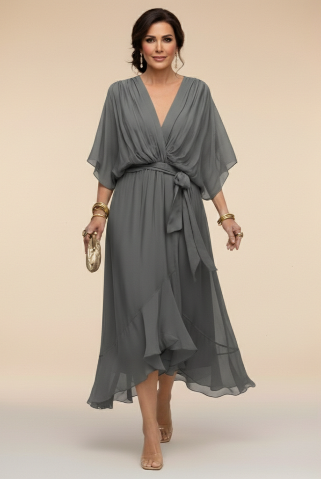 Keri | Effortlessly Flattering Dress-Grey