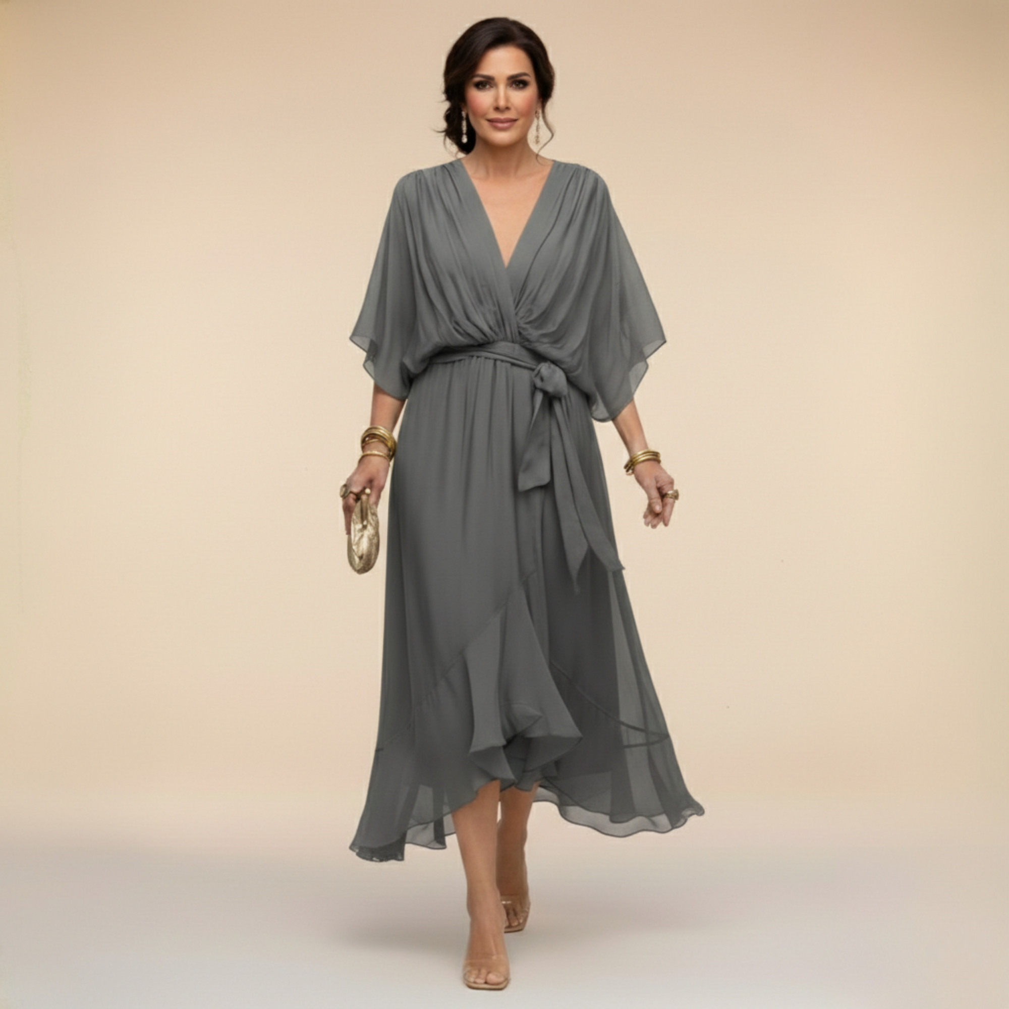 Keri | Effortlessly Flattering Dress-Grey