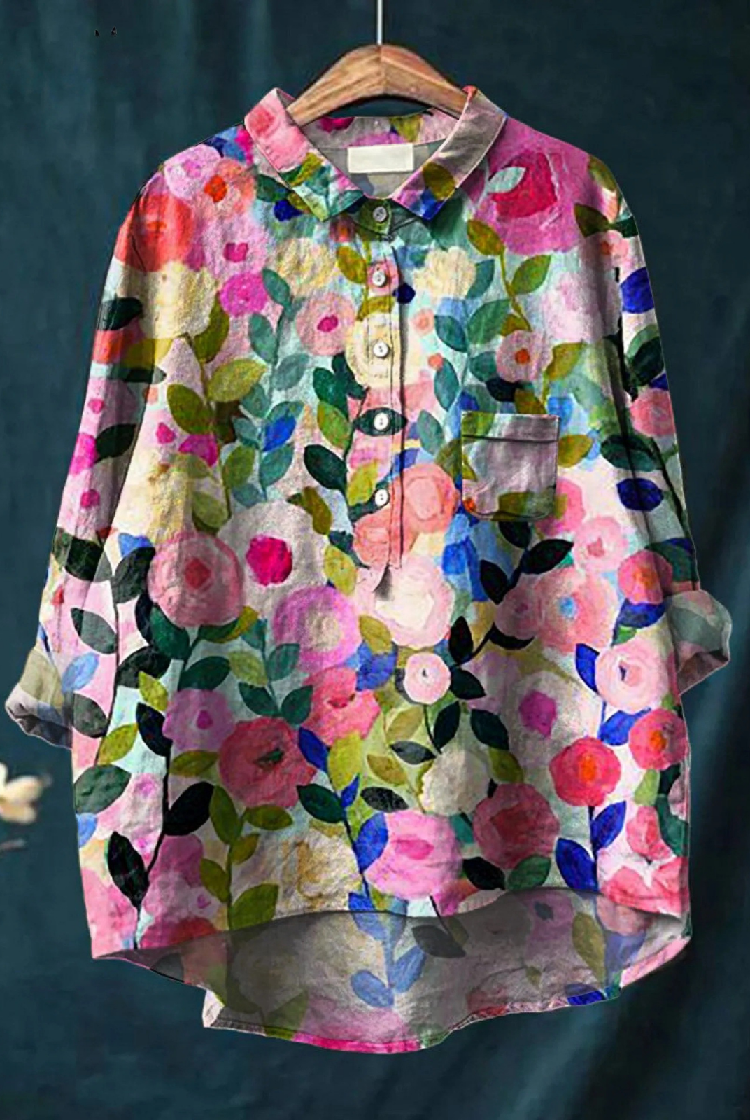 Miley | Colorful Spring Floral Garden Printed Women's Casual Shirt