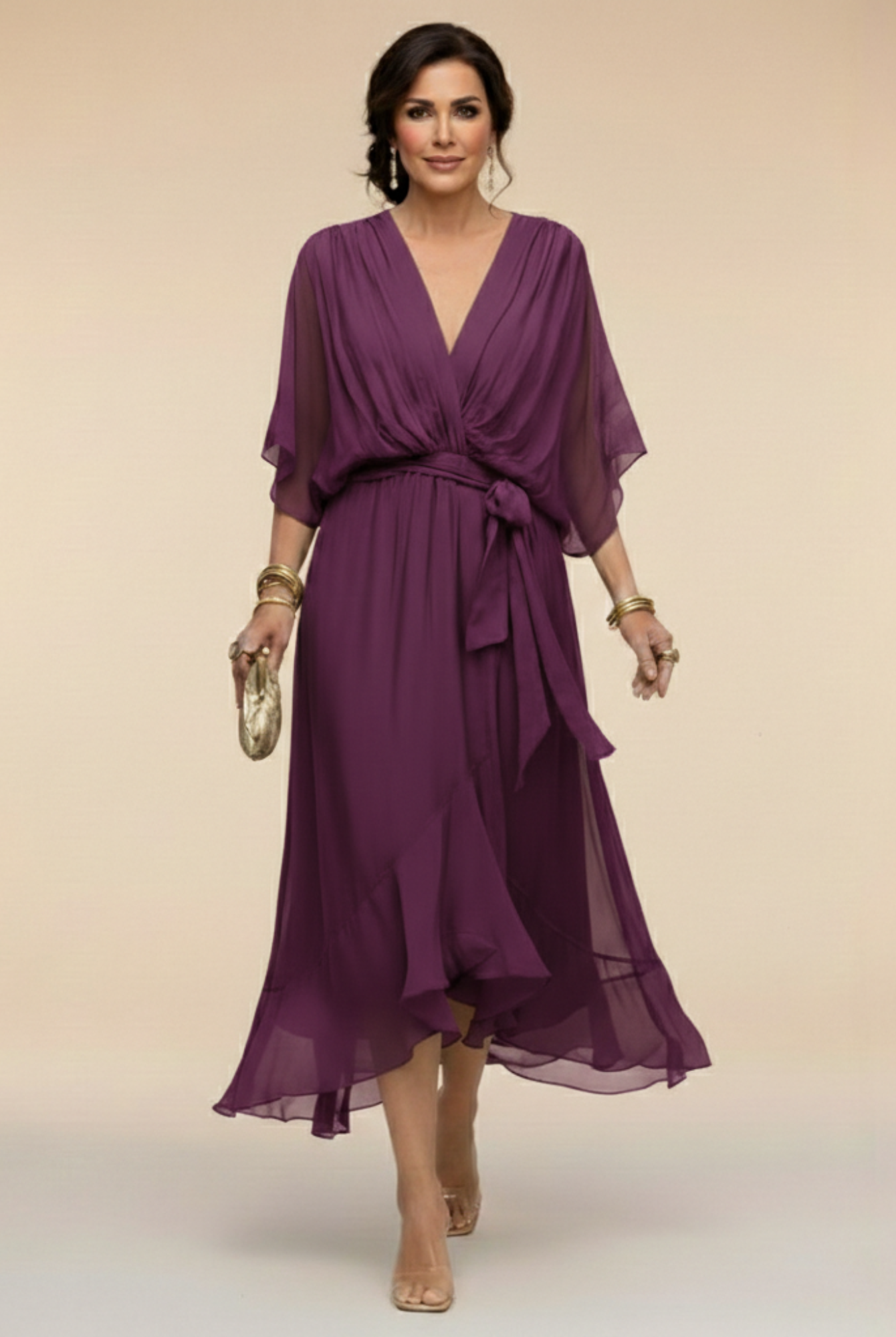 Chloe | Effortlessly Flattering Dress-Purple