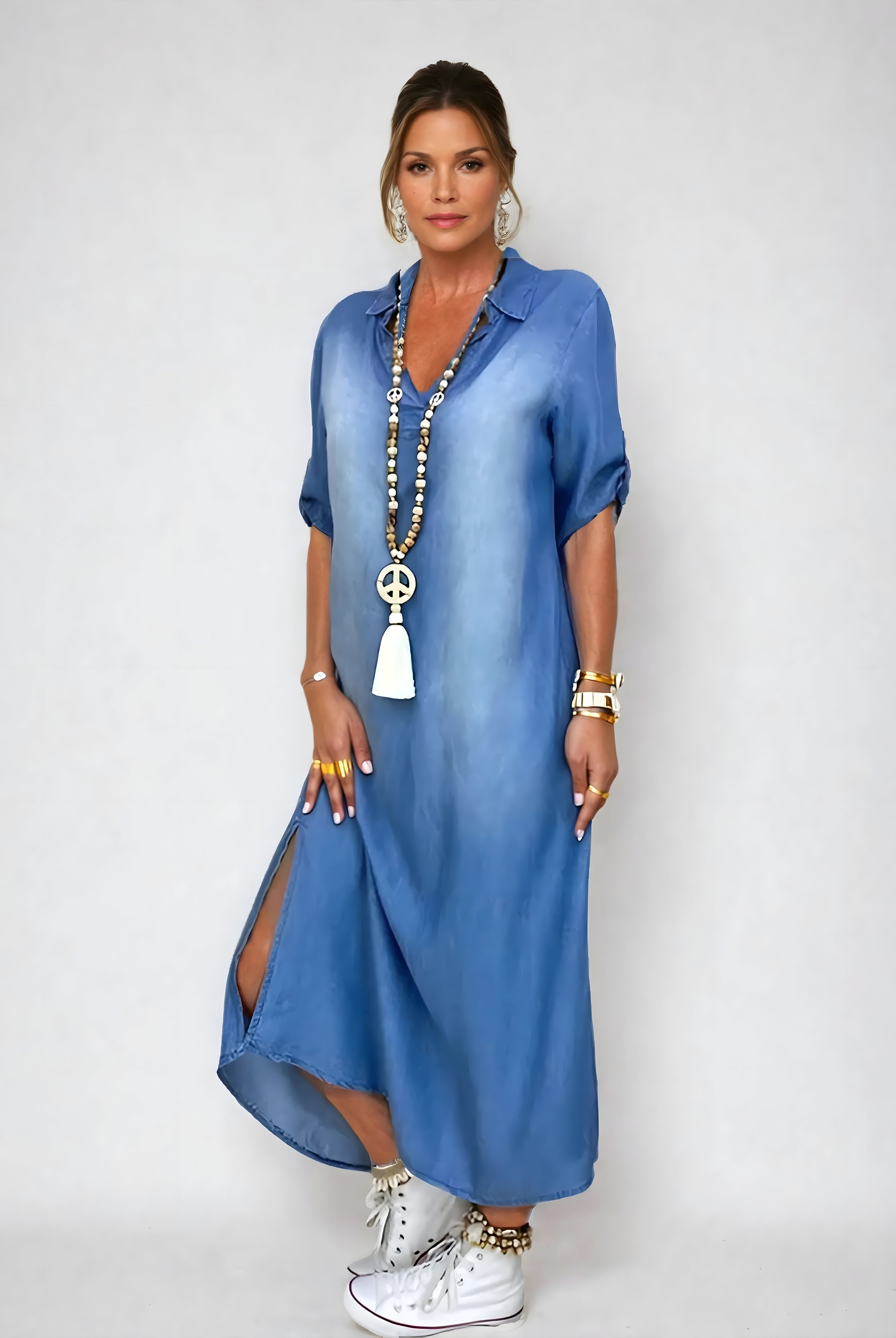 Goldie | Chic Denim Maxi Dress
