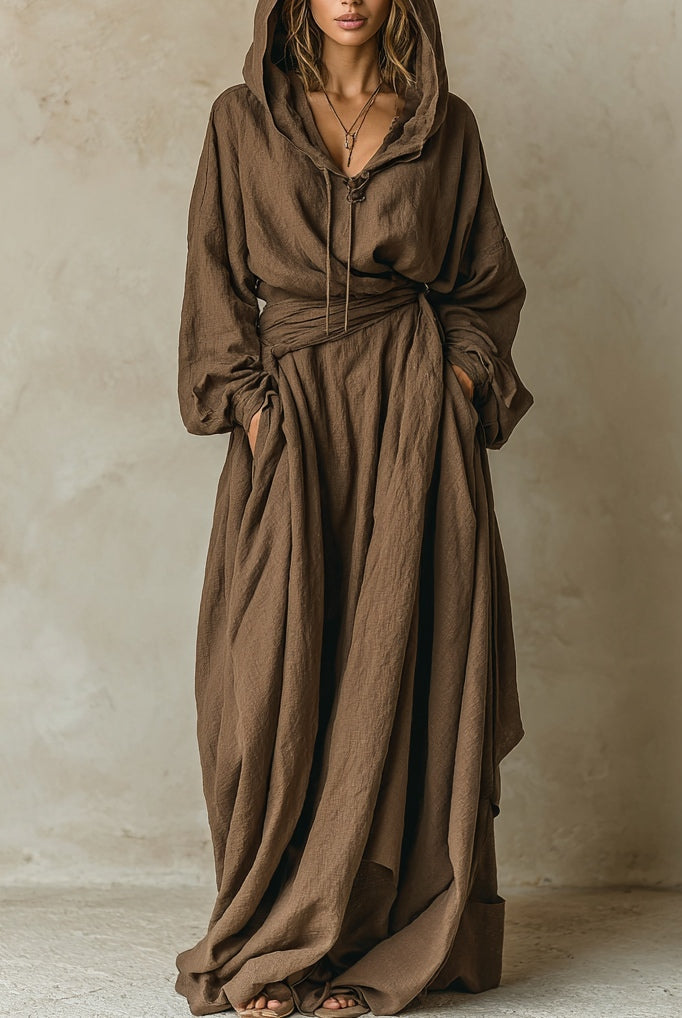 Riley | Flowing Hooded Maxi Dress