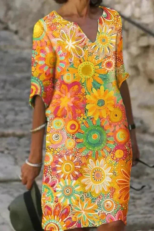 Annabel | Vibrant Floral Midi Dress