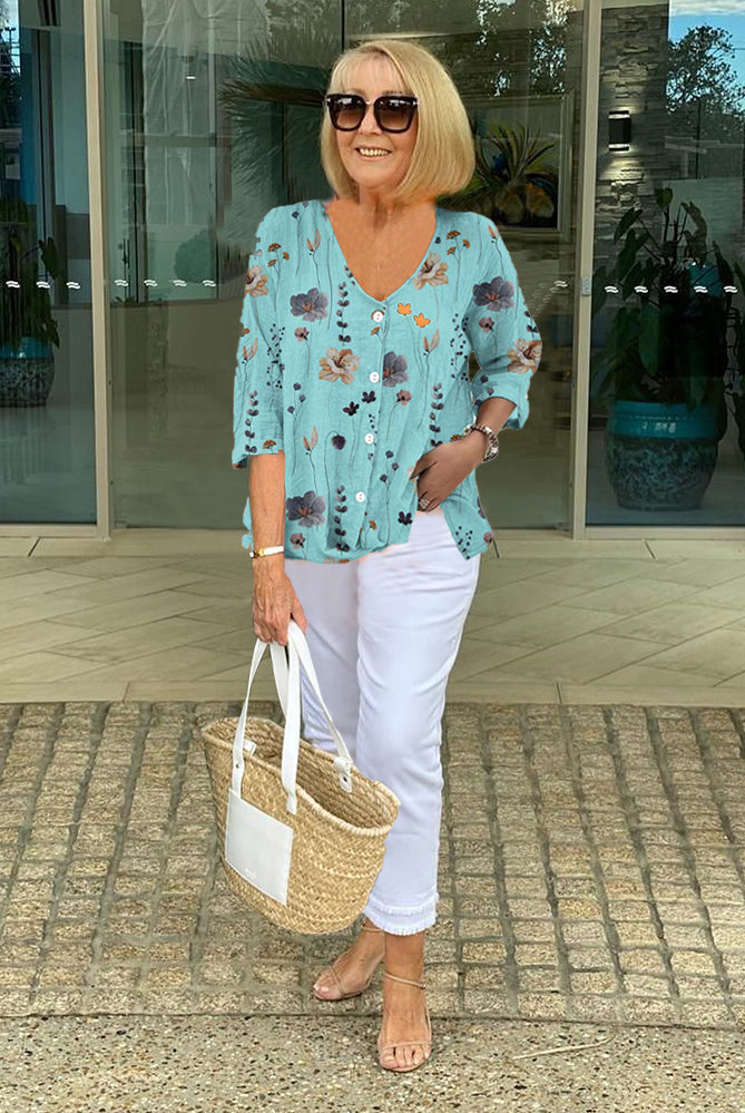 Robin | Printed Button Tunic Top
