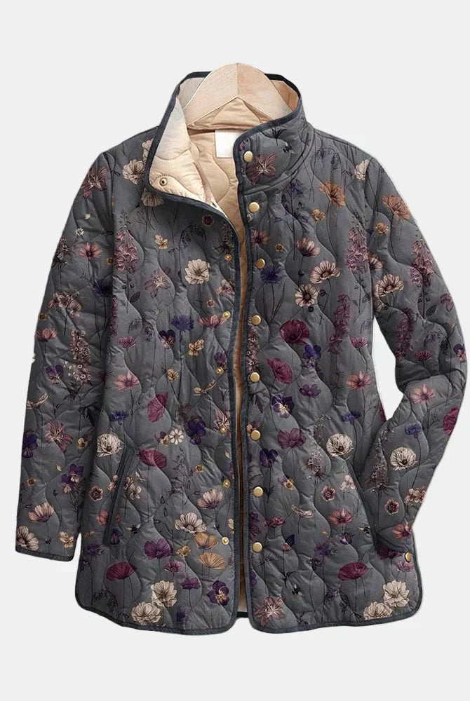 Samia | Vintage Floral Print Quilted Jacket