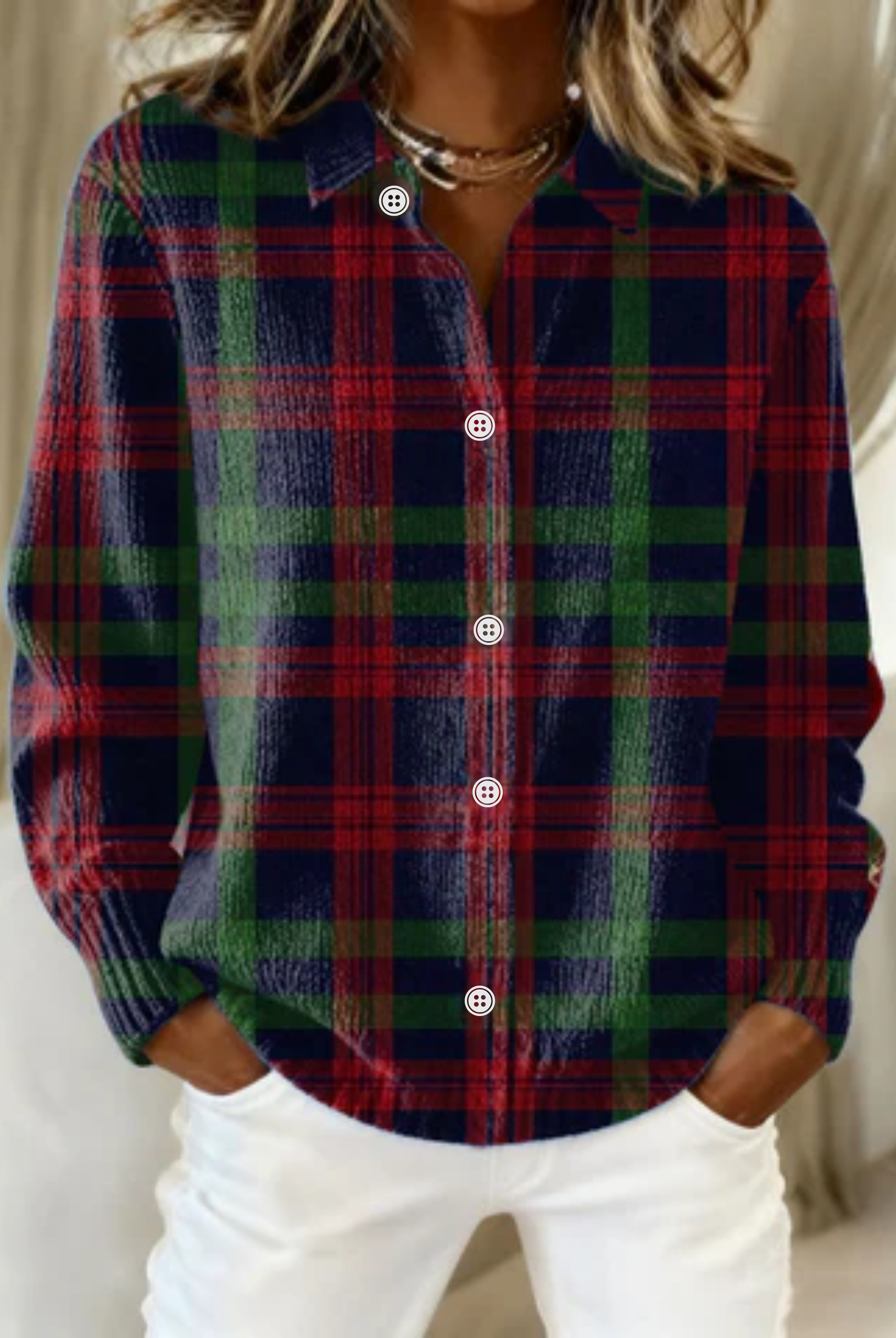 Julianne | Checked Hoodie Blouse
