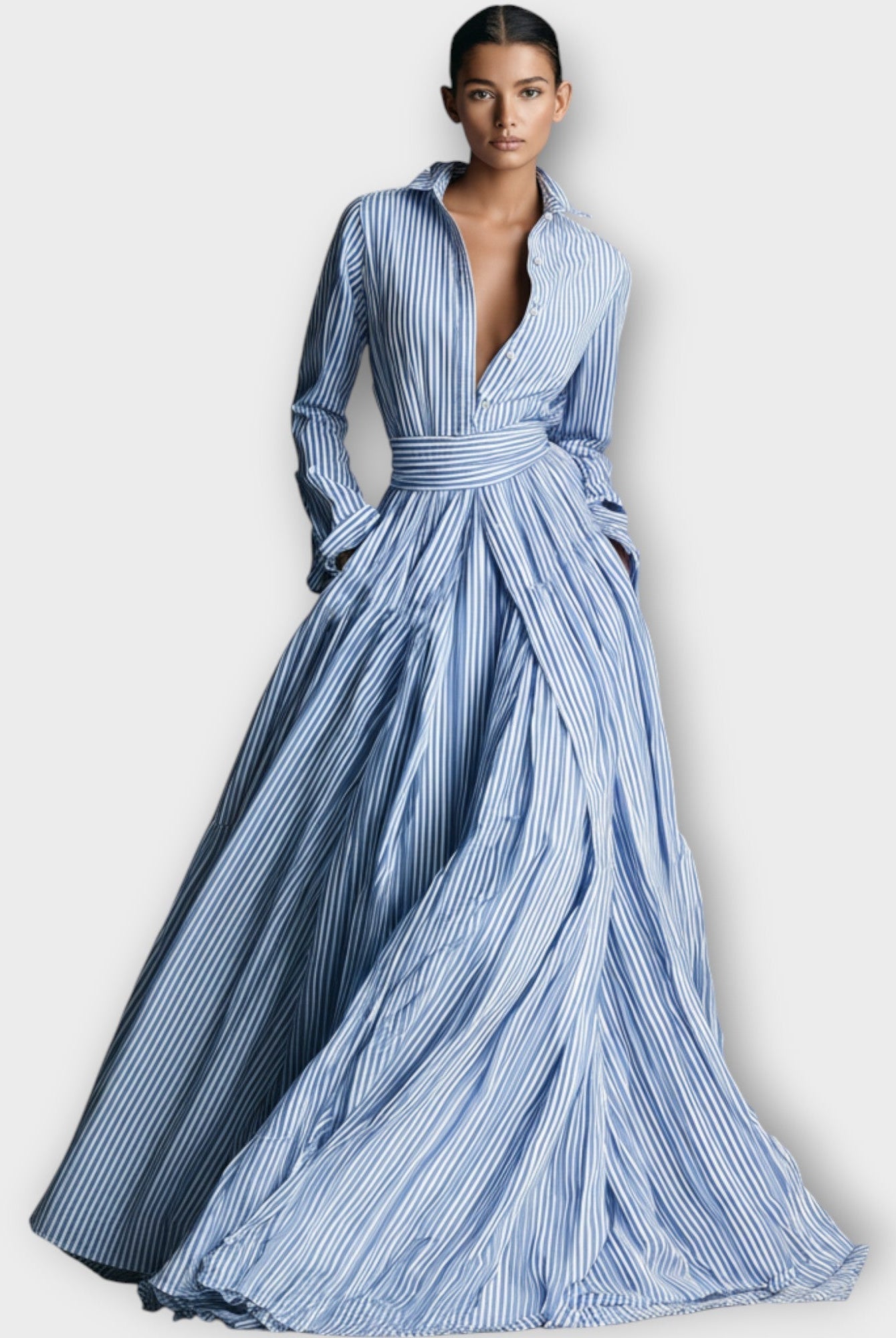 Morwenna | Striped Button Maxi Dress