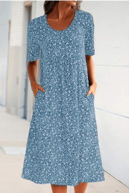 Dove | Round Neck Floral Dress