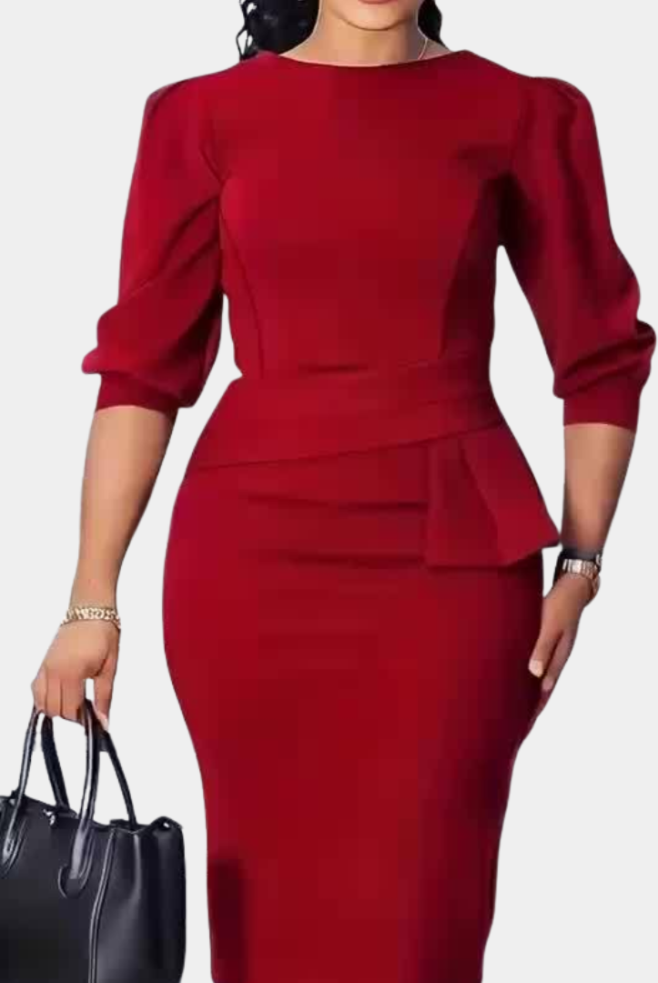 Jasmin | Refined Ruffle Midi Dress