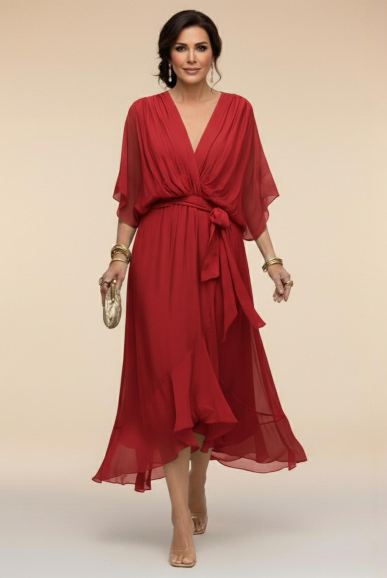Philippa | Effortlessly Flattering Dress-Wine Red