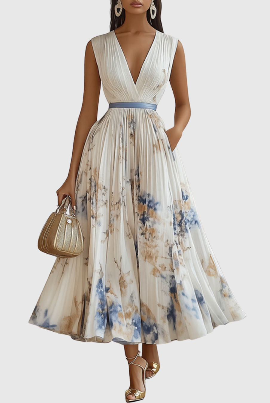 Fern | Elegant Pleated Maxi Dress
