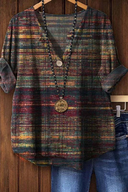 Loretta | Vintage Inspired Blouse with Colorful Accents