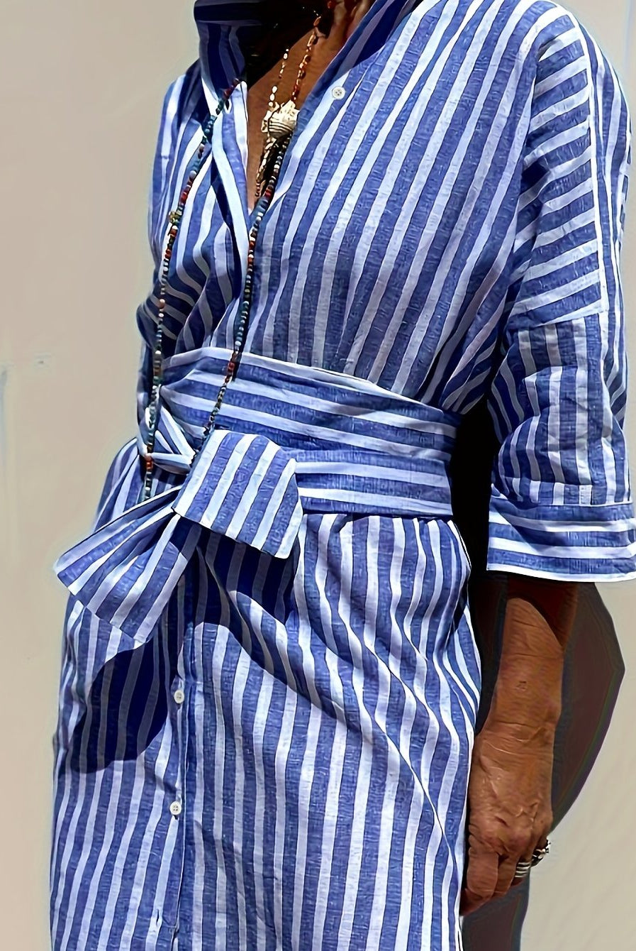 Regan | Striped Shirt Dress