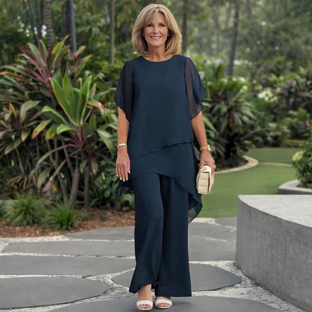 Veda | Chic Asymmetric Top & Trouser Set