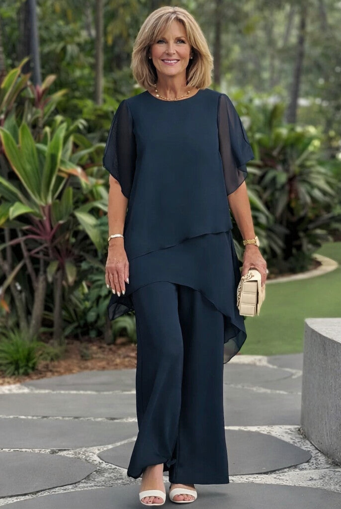 Kathleen | Chic Asymmetric Top & Trouser Set