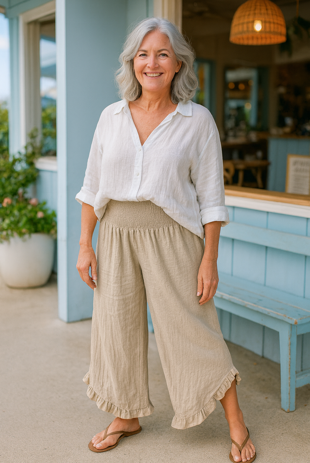 Clare | Cotton-Linen Ease Pants