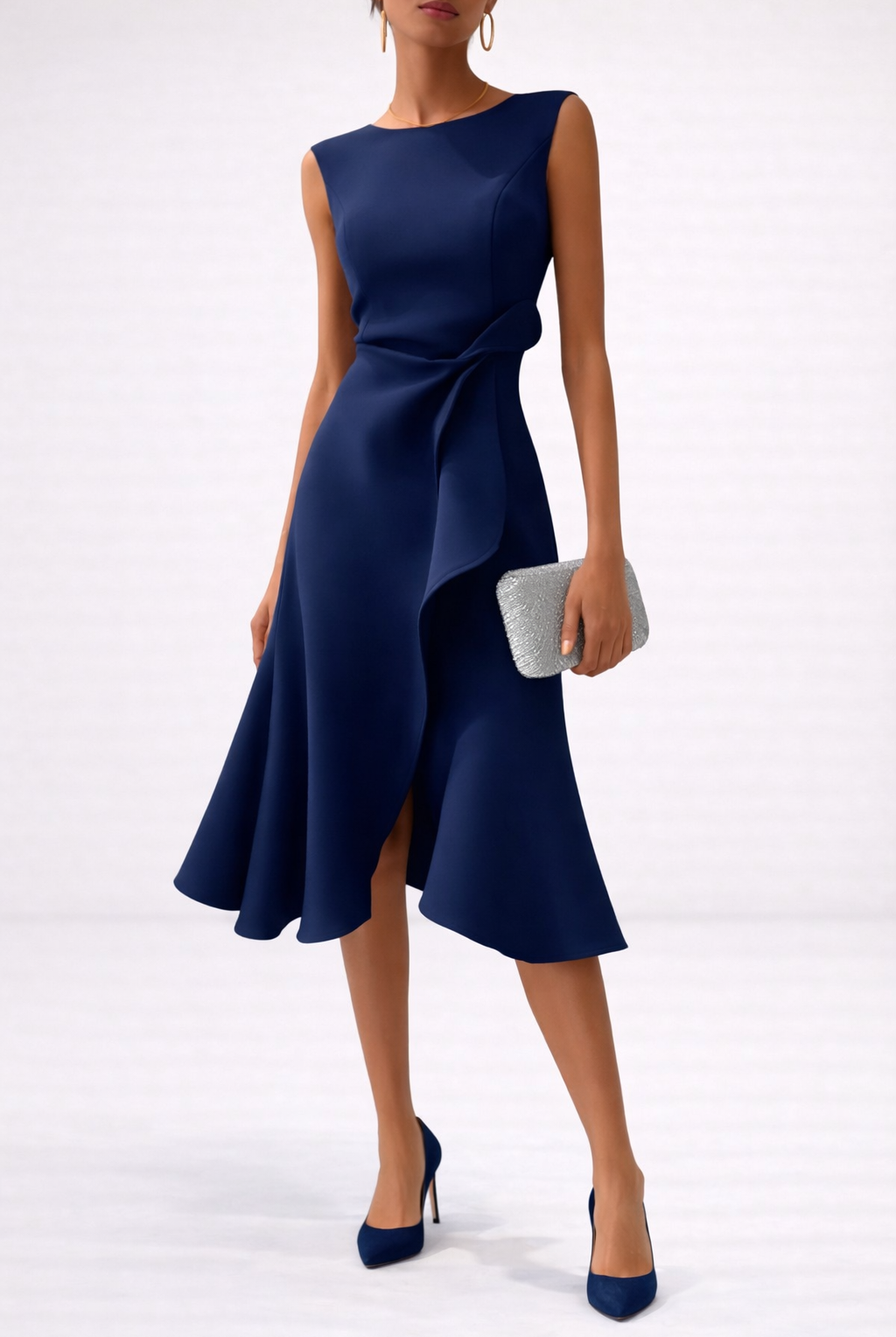 Therese | Elegant Draped Midi Dress