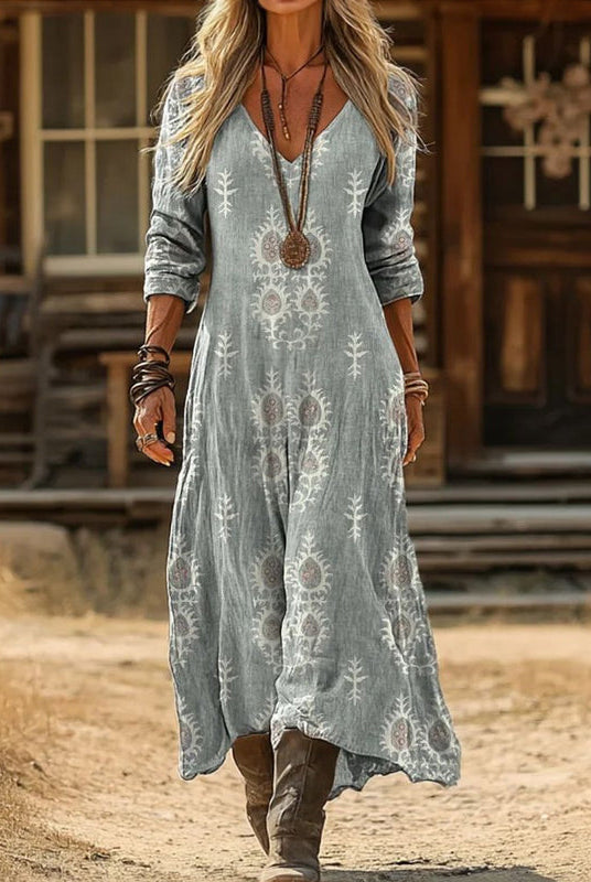 Vickie | Vintage-Inspired Long Sleeve Casual Dress